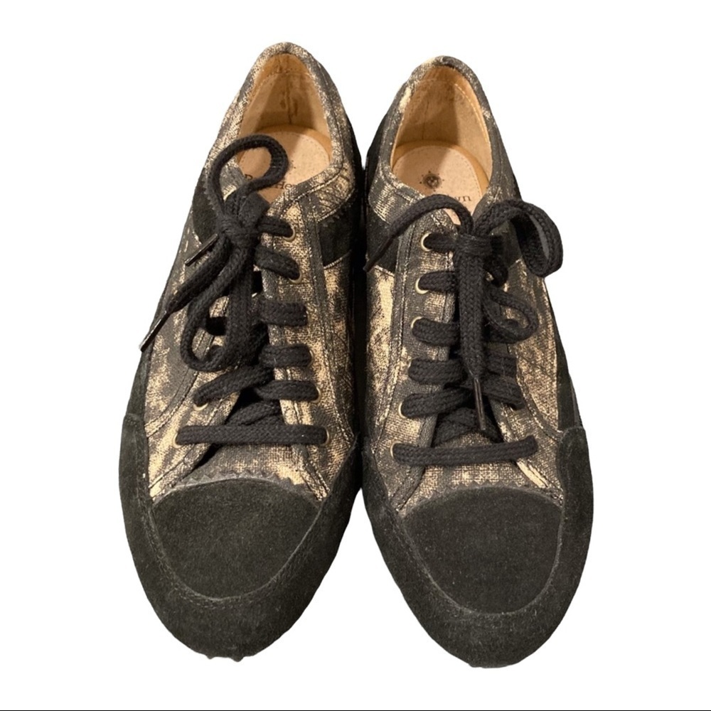 Ruff Hewn sz 9 Lacey black suede and canvas laceup sneakers